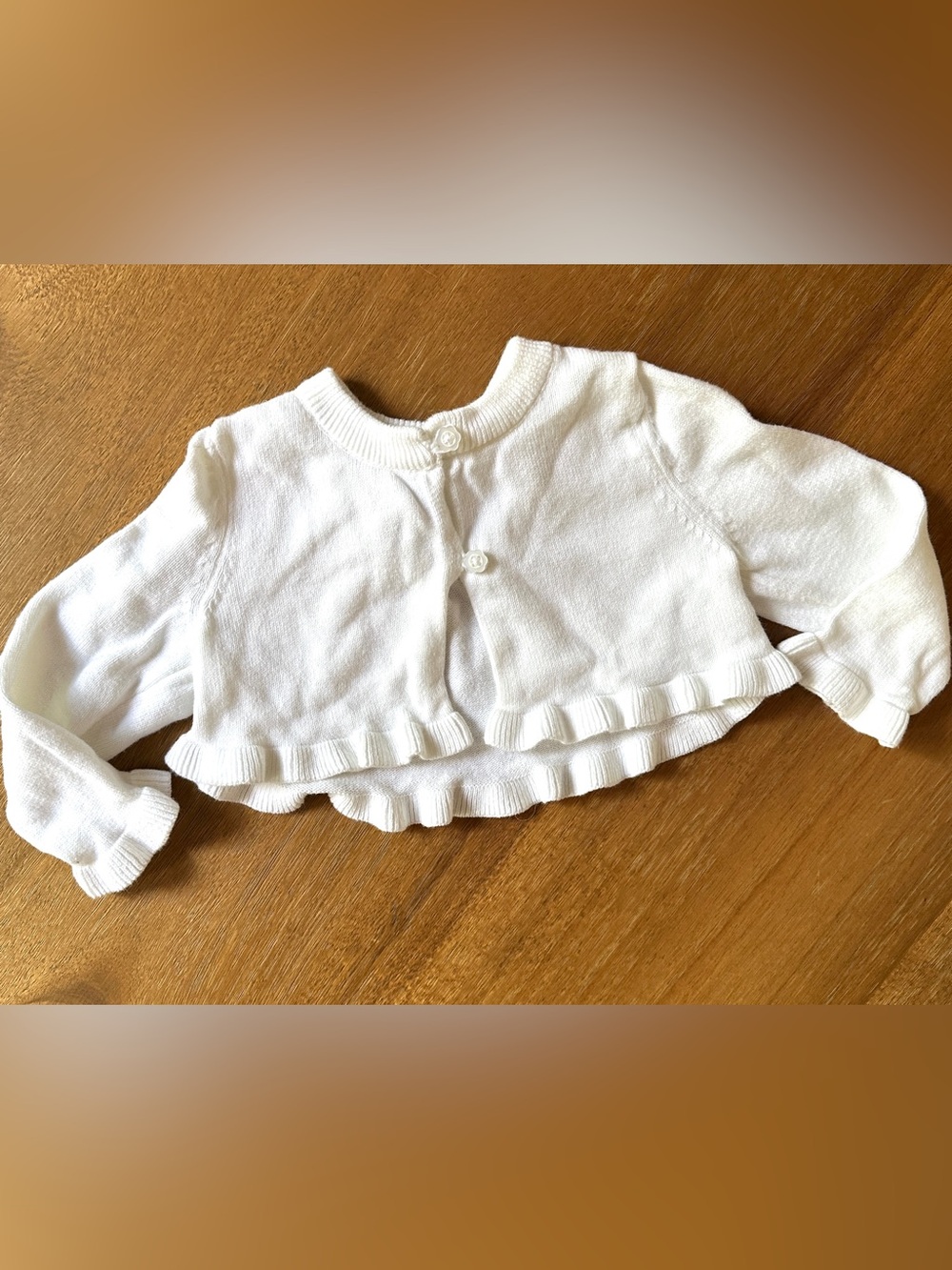 Koala Baby Ruffle White Sweater 9 months